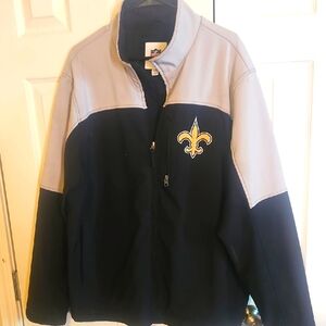 NFL Black and Gray Jacket with Fleur-de-lis Logo